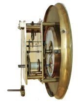 Vienna regulator, eight days, time only, single brass, weight driven movement in a walnut case with ebonized highlights and white enamel dial, serial number 32573, c1875