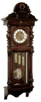 German origin, "Vienna Regulator", 3-weight, Grand Sonnerie double door, walnut cased wall clock with melodious rod quarter striking, the dial and pendulum with female, Art Nouveau decorations, c1900