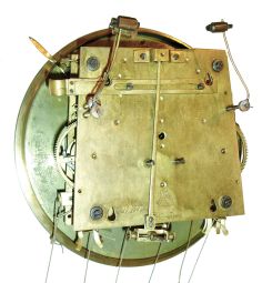 German origin, "Vienna Regulator", 3-weight, Grand Sonnerie double door, walnut cased wall clock with melodious rod quarter striking, the dial and pendulum with female, Art Nouveau decorations, c1900