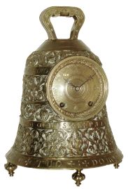Tiffany and Co., New York, NY, "Pater Noster", 8 days, two train Westminster chime cast brass bell form mantel clock, c1890