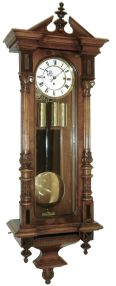 Remember, Germany, walnut, 8 days, time and quarter striking 3-weight Vienna regulator, c1890