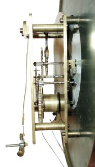 Vienna, Austria, single weight timepiece "Vienna Regulator", unusual transitional grained case with oval glass in door. 8 days duration, c1860