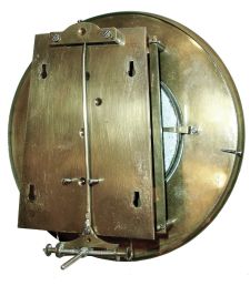 Vienna, Austria, small single weight timepiece, transitional period, with smooth turned half columns and finials, c1860