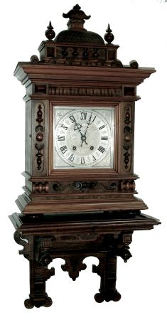 Lenzkirch, Germany, oak, 8 days, time and strike, bracket clock, serial number 54461, c1853, with matching bracket / shelf