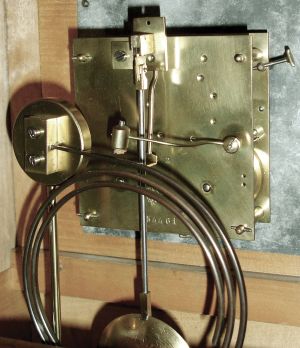 Lenzkirch, Germany, oak, 8 days, time and strike, bracket clock, serial number 54461, c1853, with matching bracket / shelf