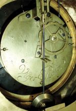 Louis Viger, Paris, cast bronze cartel wall clock, signed round, 8 days, time and count wheel / bell striking movement, c1760