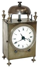 French capucine brass, 8 days, time, alarm and repeating strike carriage clock, cylinder escapement, c1810