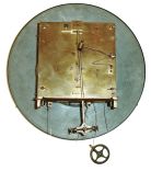 Lenzkirch, Germany, Vienna Regulator wall clock in the Alt Deutsche style, 8 days, time and strike, weight driven movement marked with Lenzkirch hallmark in an oak case with applied carvings, flat reeded columns flanking door, a pediment top, white enamel dial, serial number 1160521, c1897