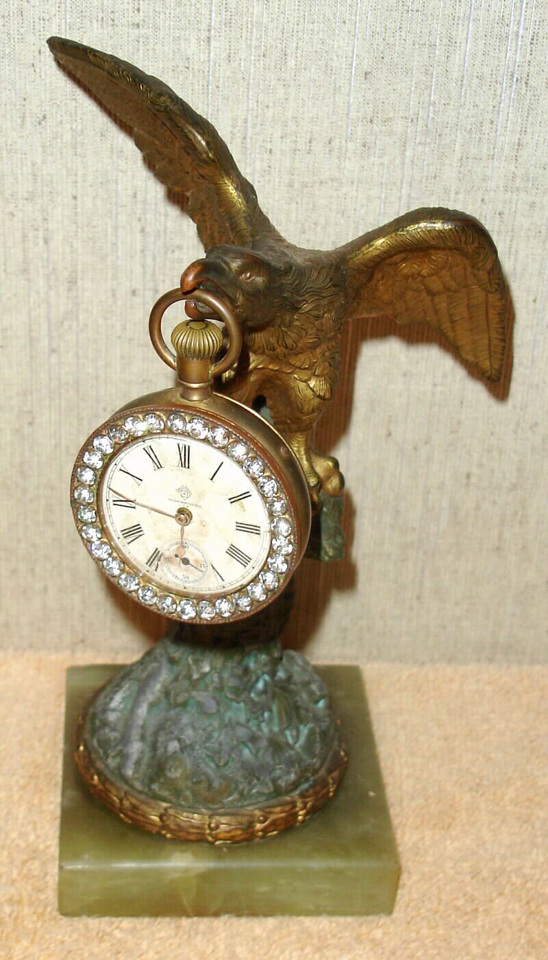 1 of 2 Antique Clock Finial LAMP Furniture cast Brass c1900 NOUVEAU Old English 
