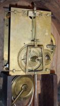 Horace Tifft attributed, North Attleboro, Mass. 8 day, weight driven, brass movement Patent or banjo timepiece.