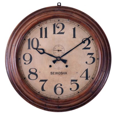 Japan, Seikosha Clock Co., Tokyo, (now known as Seiko), 8 day, time and strike spring driven movement gallery clock.