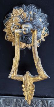 Ansonia Clock Co., New York, NY, "St. Clair", 8 day, time and strike spring driven movement enameled iron case mantel clock.