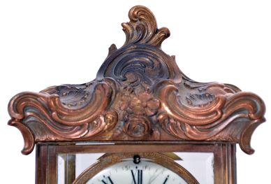 Ansonia Clock Co., New York, NY, "Zenith", 8 day, time and strike spring driven movement crystal regulator mantel clock.