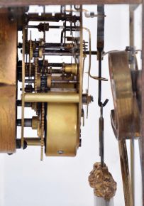 Ansonia Clock Co., New York, NY, "Zenith", 8 day, time and strike spring driven movement crystal regulator mantel clock.