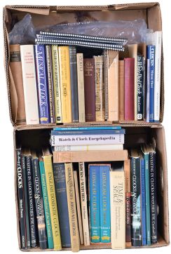 Books- more than 45 (Forty- five) classic and out- of- print books and booklets on European clocks: authors include Robey, Tate, Nutting, Edwardes. Ord- Hume, Nicholls, Barder, Claterbos, Cescinsky, Fleet, Moore, Baillie, Ullyett, Bassermann- Jordan, Lloyd, Milham, Loomes, Shaffer, Pierson, Jaegger, Cumhaill, Bruton, Kochover, Webster, Britten, Willsberger, Guye & Michel, Fanelli, Roberts, etc.