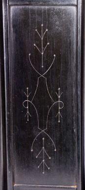 E. Ingraham & Co., Bristol, Conn., "Domino", 8 day, time and strike spring driven movement shelf clock.