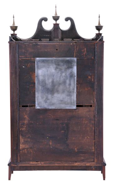 Seth Thomas, Plymouth, Conn., 30 hour, time and strike weight wood movement pillar & scroll shelf clock.