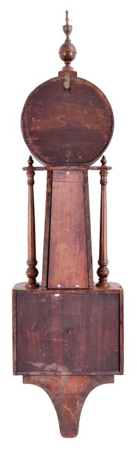 E. Ingraham & Co., Bristol, Conn., "Nile" banjo clock with a spring driven, 8 day, time and strike movement in a mahogany case.