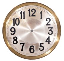 Tall Clock Dials- 8 (Eight) including round gilt "Fraser, Perth" Scotland, modern German, S. Thomas, Plymouth wooden dial, American wooden dial with Masonic symbols in arch, Armstrong, Manchester, England, generic painted iron dial, English painted iron dial with nautical scene and English painted iron dial with pastoral scene