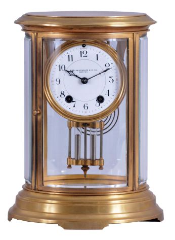 American, 8 day, time and strike spring driven movement crystal regulator mantel clock retailed by Bigelow, Kennard, & Co., Boston., Maker unknown.