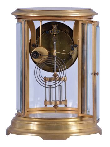 American, 8 day, time and strike spring driven movement crystal regulator mantel clock retailed by Bigelow, Kennard, & Co., Boston., Maker unknown.