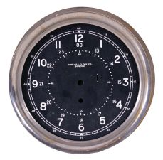 Chelsea Clock Co., Boston, Mass., 10" Cast brass and nickel plated case with 8" 24-hour black dial.
