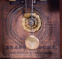 Brewster & Ingrahams, Bristol, Conn., 8 day, time and strike spring driven movement 4-column,Gothic onion top shelf clock.