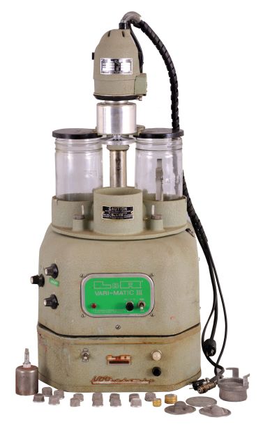 Favorite staking set, Kendrick & Davis "Inverto" staking set no. 17, two L & R watch cleaning machines including a Varimatic, and Lee electric metal melter.