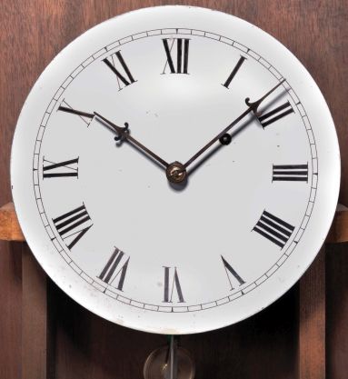 Reproduction, 8 day, weight driven, brass movement Aaron Willard, Massachusetts shelf clock. The maker of this timepiece is unknown.