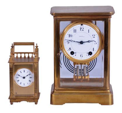 Beehive size Etched Flower Basket Pattern Lower Glass Steeple Clock 