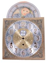 Clock dials, bezels, and glasses, most new old stock including painted metal dials, modern tall clock dials, stenciled glass tablets, convex glasses, as well as new, vintage and antique bezels.