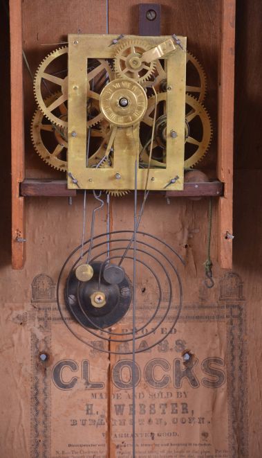 Clocks- 20 (Twenty) mantel and desk clocks: 3 (Three) black mantel clocks, 2 (Two) weight-driven ogee clocks, many wood cased mantel clocks, 2 (Two) Barr clocks for parts, a Seth Thomas chime clock, and a 400-day clock. Makers include Seth Thomas, Ansonia, Kundo, Barr, Waterbury, Ingraham, Chauncey Jerome, and H. Webster.