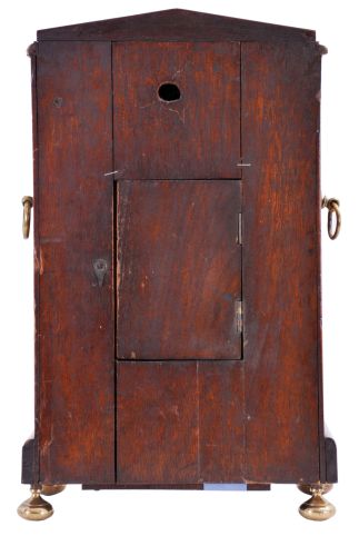 Robt. Foulkes, London, (signed on dial) mahogany bracket clock, case with brass feet and mounts, composite brass dial, blued steel hands, 8 day fusee timepiece movement