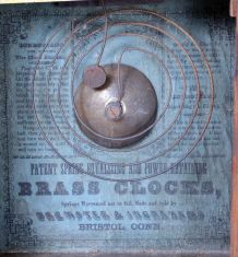 Brewster & Ingrahams, Bristol, Conn., 30 hour, time and strike spring driven movement sharp gothic or steeple clock, c1845, with later ripple moulding.