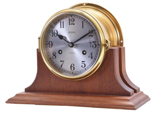 Bulova Watch Co., Woodside, New York, "Model B-150", 8 day, time and strike spring driven, lever movement Ship