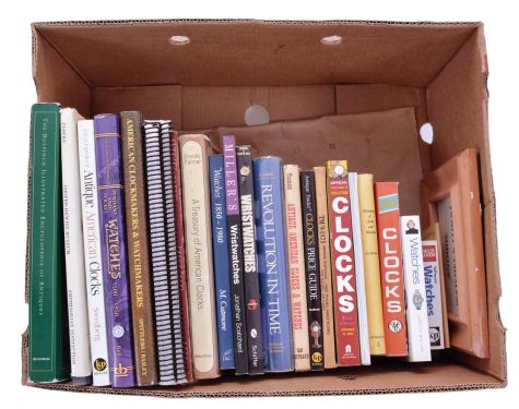 Books- 22 (Twenty-two) Reference Books on Clocks & Watches: Authors include Atterbury, Shaffer, Swedberg, Bell, Spittlers & Bailey, Ehrhardt & Meggers, Townsend, Palmer, Cutmore, Scatchard, Brunner, Landes, Thomson, Husfloen, Korz, Bruton, Miller, and Judy.