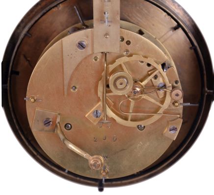French, Vincenti & Cie, 8 day, time and strike spring driven movement 4-column Empire mantel clock.