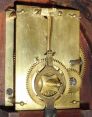 George D. Hatch, North Attleboro, Mass., 8 day, weight driven, brass movement Patent or banjo timepiece.