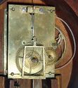 New Hampshire, 8 day, weight driven, brass movement Patent or banjo timepiece. The signature on the dial is difficult to read, but it appears to read in part Smith & Willis. There was a Smith & Williston in Keene, New Hampshire who advertised as clockmakers, that may be the firm name.