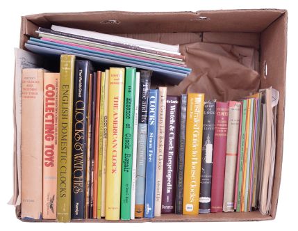 Books- 45 (Forty-five) classic references on clock, watches, and toys. Authors include Britten, Cesinsky & Webster, Distin & Bishop, Monk, Nemrava, Cowan, Fleet, Joy, De Carle, Willard, Bird, Ullyett, Dreppard, Lloyd, Cutton & Daniels, Bruton, Bailey, Whitton, Eckhardt, Palmer, Nutting, Bassermann & Bertelle, Nicholson, Gazeley, Tyler, Harris, and Moore.