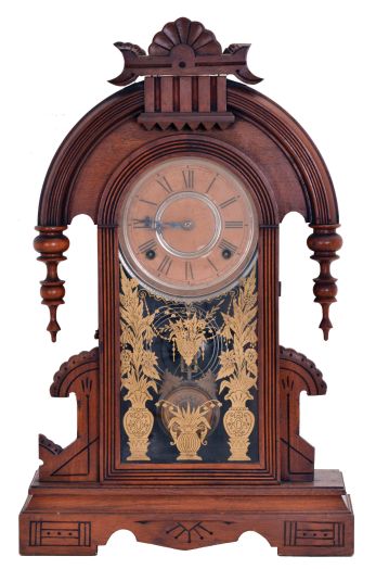 William L. Gilbert Clock Co., Winsted, Conn., Gallia 8 day, time and strike spring driven movement shelf clock.