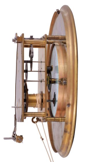 Germany, 8 day, time and strike one weight driven, brass movement Vienna regulator wall clock.