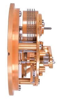 First Moscow Watch Factory, USSR, two day marine chronometer, 15 jewel, damascened, gilt movement with fusee, break circuit mechanism, and integral balance with helical hairspring, Arabic numeral silvered dial with gilt spade and poker hands, mounted in a gimbaled bowl and contained in a brass mounted mahogany box, and with outer, lined protective mahogany box, serial #11577, together with a Soviet era boxed wristwatch, and more, 20th century