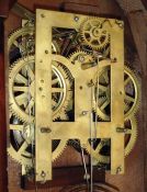 William S. Johnson, 49 Cortlandt St., New York Double Steeple clock with an unmarked (probably C. Jerome) spring driven, 8 day, time and strike movement in a mahogany veneered case.