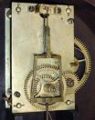Willard style, Boston, 8 day, weight driven, brass T-bridge movement Patent or Banjo timepiece in cross banded case.