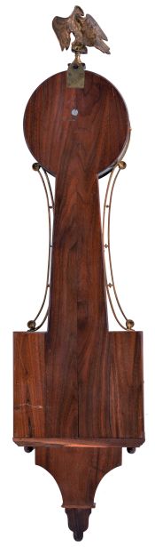 Ralph L. Holman, Bowling Green, Kentucky, 8 day, weight driven, brass movement Patent or banjo timepiece. Mr. Holman was a friend of the late Wayne Cline who made many reproduction clocks.