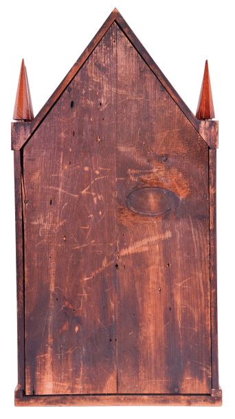 Sperry & Shaw, New York, New York, 30 hour, time and strike spring fusee bevel front Sharp Gothic or steeple clock, c1850