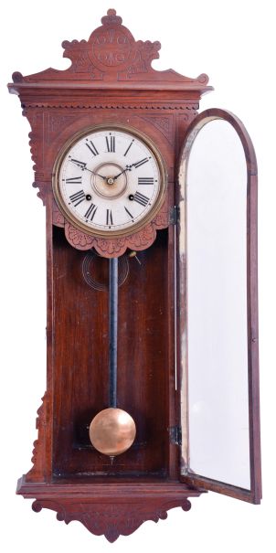 Welch, Spring & Co., Forestville, Conn., "Sembrich", 8 day, time and strike spring driven movement wall clock.