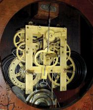 Welch, Spring & Co., Forestville, Conn., "Sembrich", 8 day, time and strike spring driven movement wall clock.