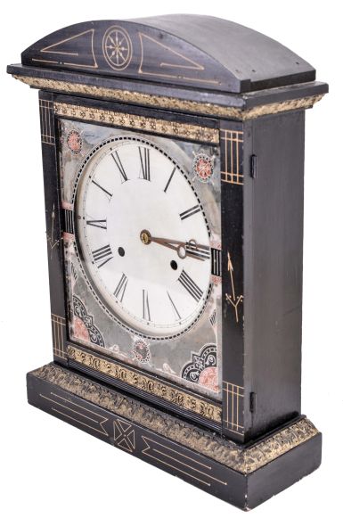 New Haven Clock Co., New Haven, Conn., "Warwick", 8 day, time and strike spring driven movement shelf clock.